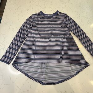 love, Fire Striped Blue and White Kids Blouse